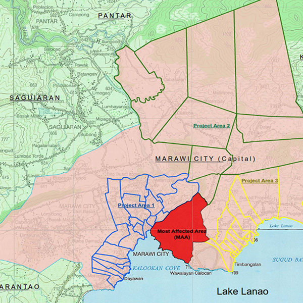 A map showing the location of a lake in philippines.