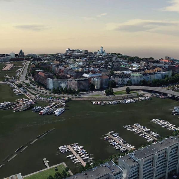 overhead view of Helsinki, Finland