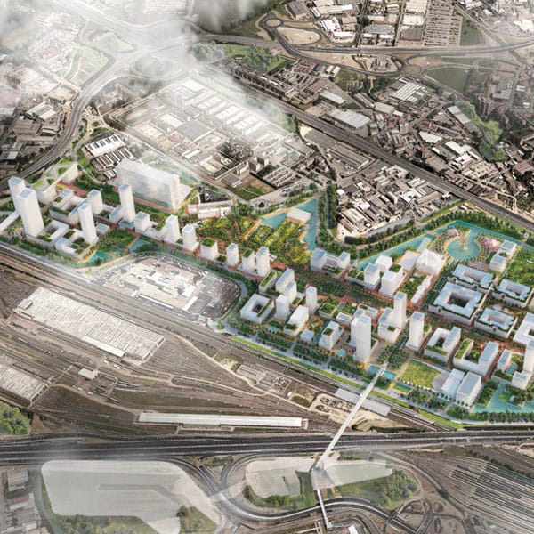 overhead view of Milano Innovation District (MIND)