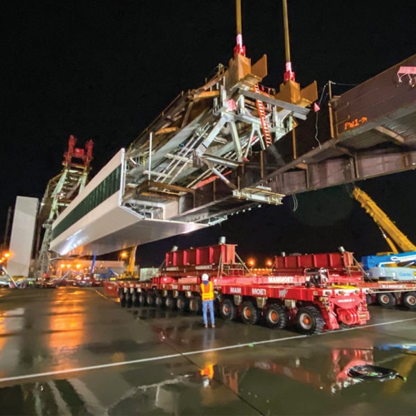 Construction of longest walkway over an active airport taxiway