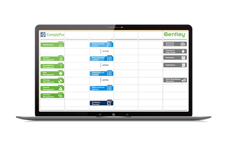 ComplyPro develop rail project spec screen
