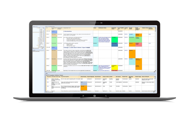 ComplyPro rail project requirements screen