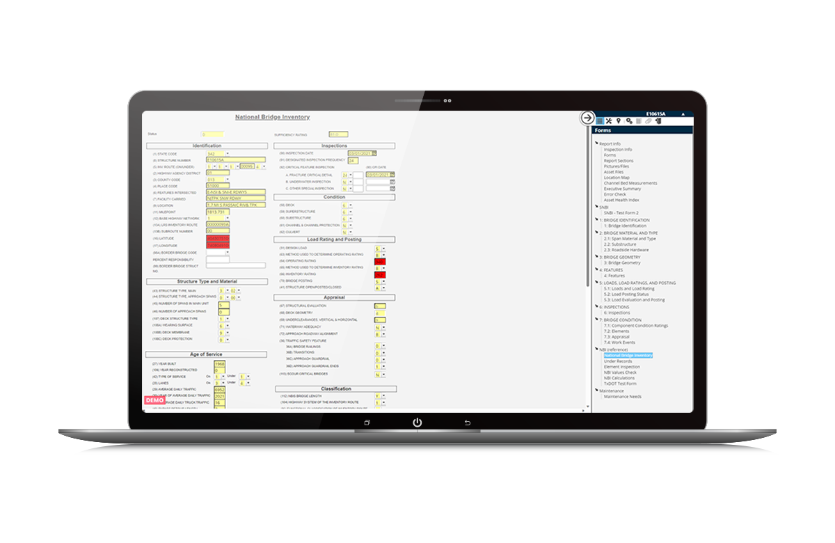 assetwise compliance inspections software mockup in laptop screen