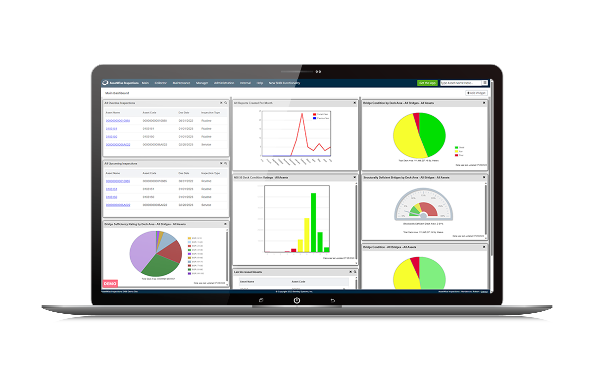 assetwise federate inspections software mockup in laptop screen