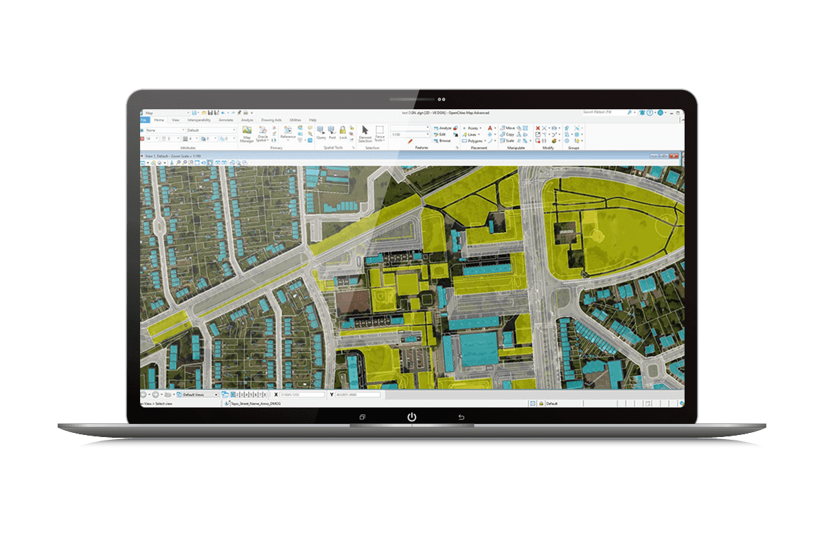 OpenCities Map Advanced Computer Software Screen Mockup