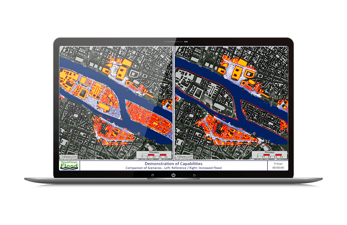 OpenFlows FLOOD Computer Software Screen Mockup