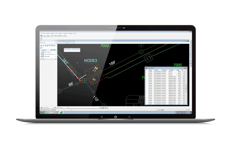 OpenComms PowerView screen of network maps and records